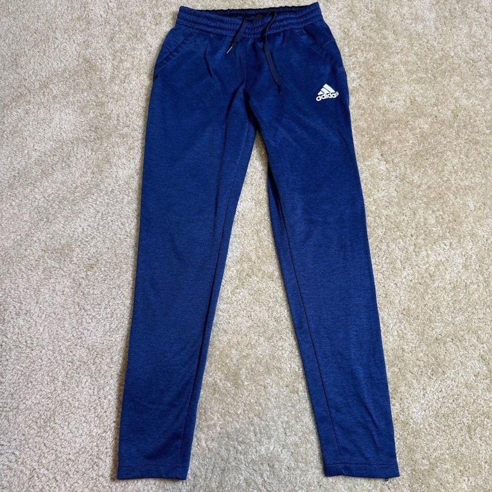 Adidas Blue Heather Jogger Track Pants Drawstring Athletic Sweatpants Womens S